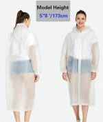 ⁦GUKOY Rain Coat Poncho for Adult, 2 Pack Women Men Reusable Raincoats Emergency with Hood and Drawstring⁩ - الصورة ⁦3⁩