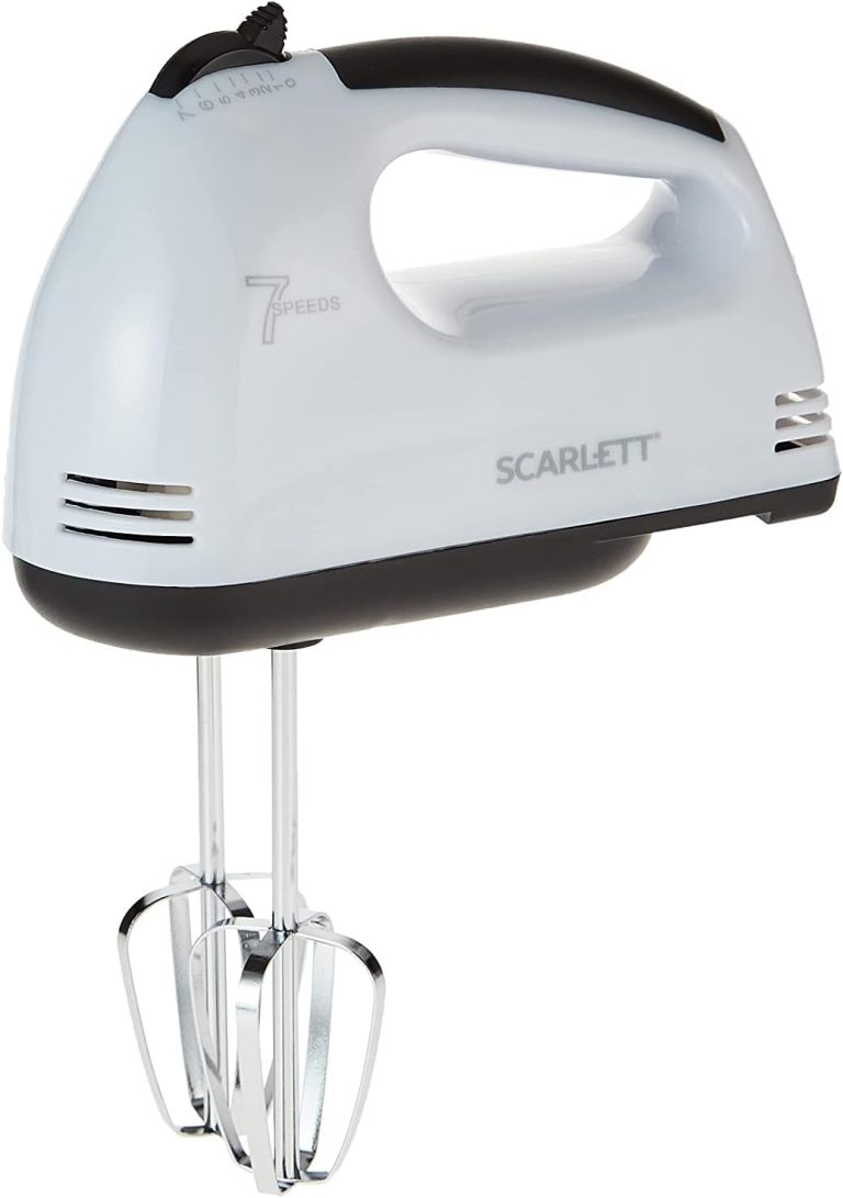 7-Speed Electric Hand Mixer Stainless Steel Whisk Mini Handheld Mixer Egg Cream Food Beater With 2Pcs Beaters, 2Pcs Dough Hooks