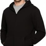 Men's Sherpa Fleece Hooded Jacket, Full Zip, Black, Cosy Winter Outerwear