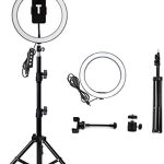 GLURAK Selfie Ring Light, 12 Inches LED Ring Light with Adjustable Tripod Stand and Phone Holder, 3 Light Modes and 10 Brightness Level for Live Stream, Makeup, YouTube, TikTok, Photography