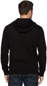 ⁦Men's Sherpa Fleece Hooded Jacket, Full Zip, Black, Cosy Winter Outerwear⁩ - الصورة ⁦2⁩