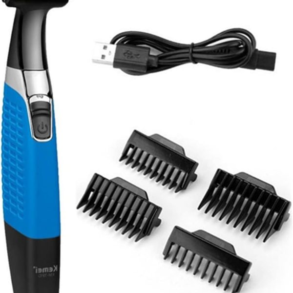 Bivolt Km-1910 Waterproof Rechargeable Electric Hair Trimmer Shaver Kemei