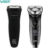 ⁦VGR V-318 Premium Cordless Rechargeable IPX6 Waterproof 3 Head Electric Shaver Wet & Dry Rotary Shavers for Men with Pop-up Trimmer Super with LED Digital Display⁩ - الصورة ⁦2⁩