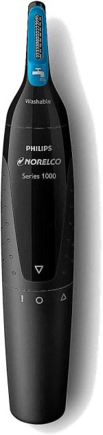 Philips Norelco Nose Trimmer Series 1000 Nose, Ear & Eyebrow Trimmer, Fully Washable, Stainless Steel Blades – International Warranty – NT1700/49