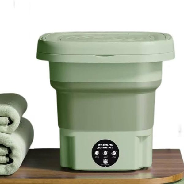 غسالة كهربائية متنقلة بتصميم مدمج وخفيف الوزن للاستخدام اليومي وأثناء السفر (أخضر)