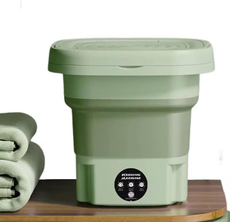 غسالة كهربائية متنقلة بتصميم مدمج وخفيف الوزن للاستخدام اليومي وأثناء السفر (أخضر)