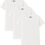 Funny Bunny Pack of 3 White Cotton Short Sleeve Undershirt for Boys