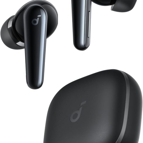 Soundcore Liberty 5 by Anker, Noise-Cancelling Wireless Earbuds, 2x Stronger Voice Reduction, Adaptive Noise Cancellation, Fast Charging, Dolby Audio, 6-Mic AI Clear Calls,18 Months Warranty, Black