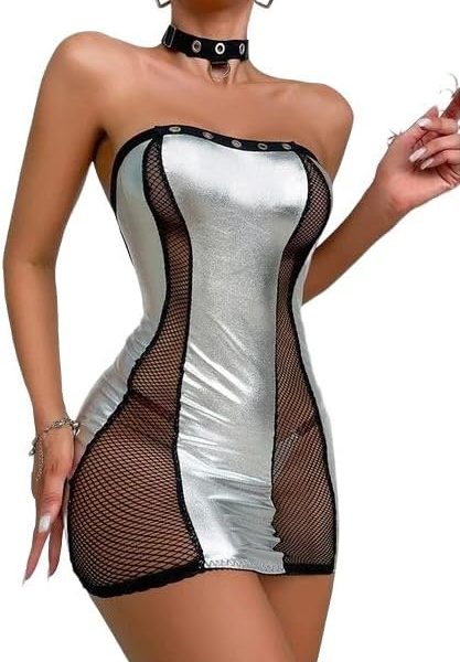 Kayan Lingerie Lingerie with Sides Mesh Babydoll Short Transparent Nightgown Women Elegant for Trade and Distribution Code 495