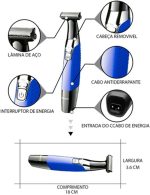 ⁦Bivolt Km-1910 Waterproof Rechargeable Electric Hair Trimmer Shaver Kemei⁩ - الصورة ⁦3⁩