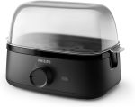 Philips Egg Cooker 3000 Series - 400W, 6 Eggs Capacity, Cooking Levels, Poached Accessory, Ready Signal, Black - HD9137/91
