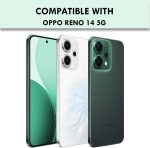 ⁦Case Cover Shockproof Hard PC Back Soft TPU Frame Anti-yellowing Slim Protective Cover Compatible with Oppo Reno 14 (Black)⁩ - الصورة ⁦2⁩