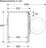 ⁦Series 6 washing machine, frontloader fullsize 10 kg, Silver inox WGA254AXEG⁩ - الصورة ⁦9⁩