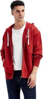 ⁦Levi's mens Embroiderd Zip Open Sweatshirt -3 Sweatshirt (pack of 1)⁩ - الصورة ⁦5⁩