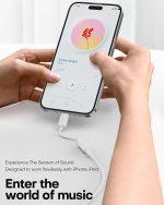 ⁦USB C to 3.5mm Audio Headphone Jack Adapter (2Pack), Aux to USB C Dongle Cord Cable Compatible with iPhone 17/16/15, iPad Pro, Samsung Galaxy S25 S24 S23 Ultra/Google Pixel - White⁩ - الصورة ⁦2⁩