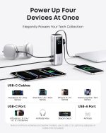 ⁦Anker Zolo Power Bank (25K, 165W, Built-In USB-C and Retractable Cable) High-Speed Portable Charger, 1 USB-C, 1 USB-A, Battery Pack for iPhone 16/15/15 Pro/15 Pro Max/15 Plus, MacBook (White)⁩ - الصورة ⁦5⁩
