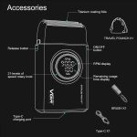 ⁦VGR 377 Foil Shaver for Men, Electric Razor for Shaving Face with Double Foil, 21-Speed 9000 RPM Motor Bald Shavers LED Display Titanium Foils, Barber Supplies (Black), Men's Gifts⁩ - الصورة ⁦5⁩