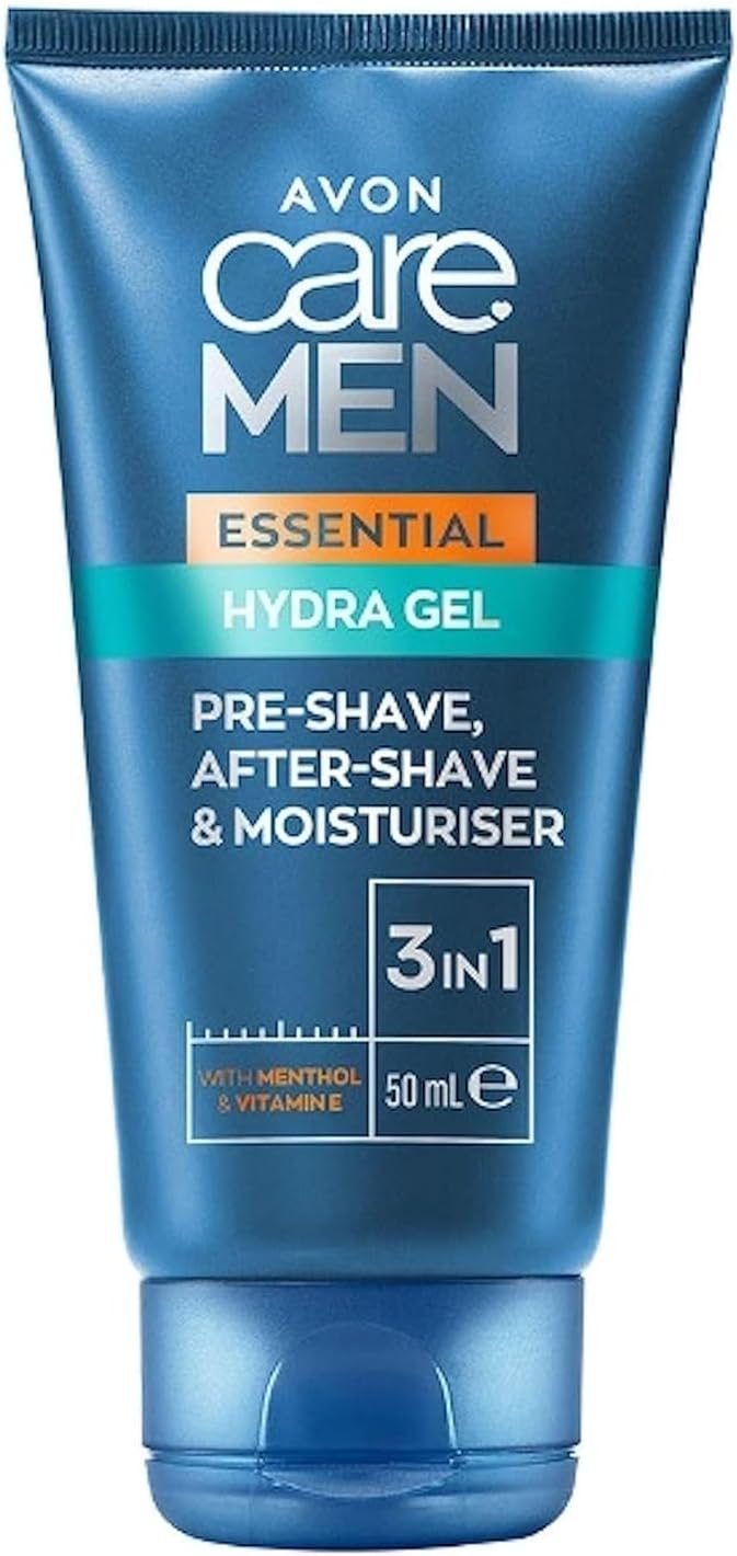 Avon Care Men Essential 3-in-1 Hydra Gel Used as Pre-Shave, After-Shave & Moisturizer with Menthol & Vitamin E - 50ml