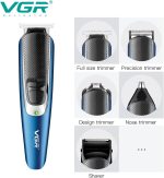 ⁦VGR 6-in-1, Face, Hair and Body - Multi Grooming Kit. Hair Trimmer Beard Trimmer Ear & Nose Trimmer Head Shaver Beard Styling Full Body Grooming Kit Fully, 120 minutes Runtime⁩ - الصورة ⁦5⁩