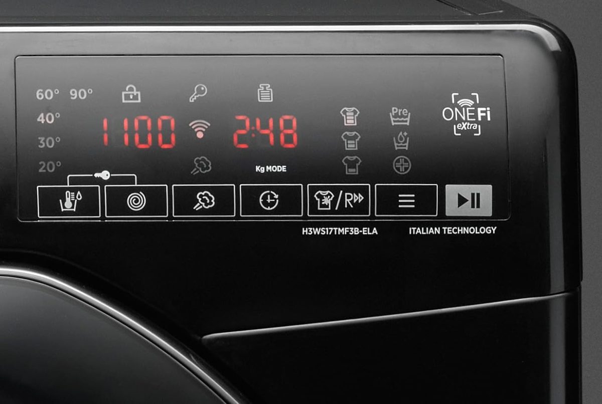 ⁦HOOVER Washing Machine Fully Automatic 7 Kg Inverter Motor Black H3WS17TMF3B-ELA⁩ - الصورة ⁦5⁩