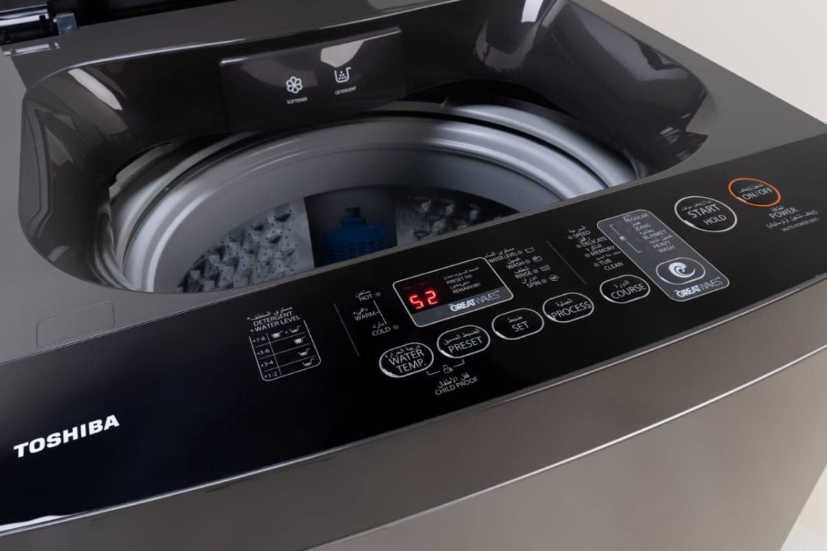 ⁦TOSHIBA Top Loading Washing Machine,AW-DUK1300KUPEG(SK),ULTRA FINE BUBBLE, Great Waves,Water Shield Filter, Memory,Quick wash15minn, Silver, 15Kg, Automatic⁩ - الصورة ⁦5⁩