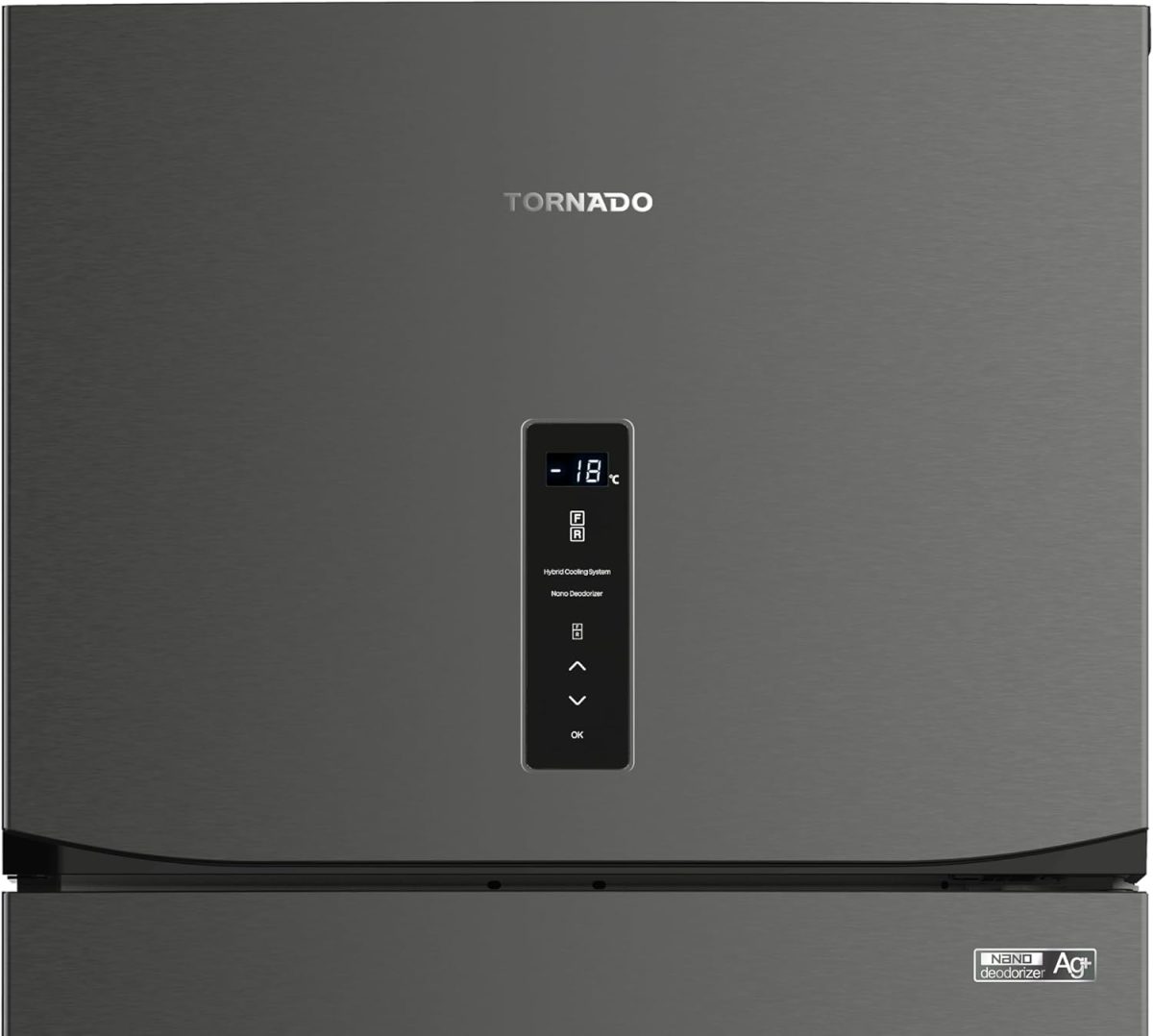 ⁦TORNADO Refrigerator Digital No Frost 450 Liter Dark Stainless RF-580AT-DST⁩ - الصورة ⁦2⁩