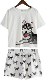 ⁦Women's Summer Printed Pajama Set⁩ - الصورة ⁦3⁩