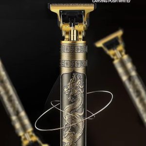 ⁦KM-T9 LED Display Shaver with USB Charging - Up to 120 Minutes Runtime - Professional Blades -4 Step Combs – 3 Speeds Up to 7000 RPM - Modern Design - Gold⁩ - الصورة ⁦3⁩