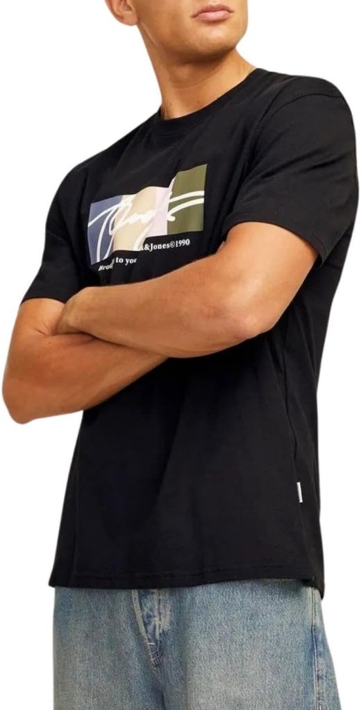 JACK & JONES Men's Portland Block Branding Short-Sleeves T-Shirt