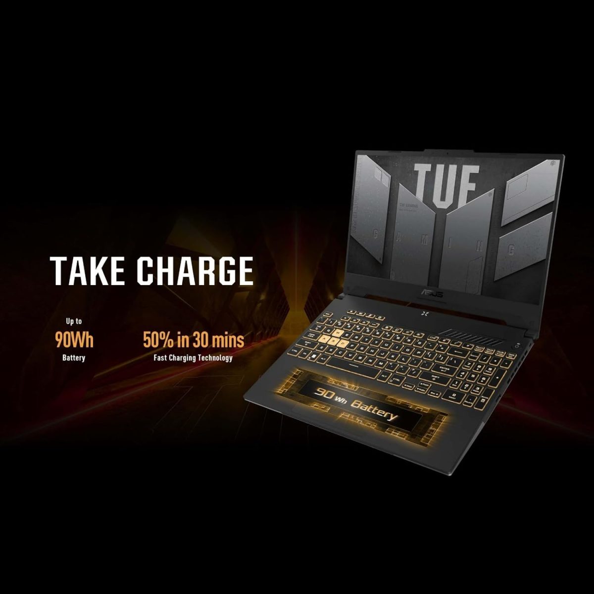 ⁦ASUS TUF Gaming F15 13th Gen Intel Core i7-13620H Processor 16GB RAM 512GB SSD2, GeForce RTX 4050 6 GB, Windows 11 FHD Laptop, 15.6-Inch Size, Grey⁩ - الصورة ⁦10⁩