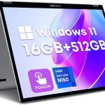 CHUWI MiniBook X 2-in-1 Laptop 10.51", 16GB LPDDR5 512GB SSD, Intel N150 (up to 3.6GHz), Windows 11 Convertible Laptop, 2TB SSD Expand, FHD IPS 2K Touchscreen, Backlit Keyboard, WiFi 6, BT5.2