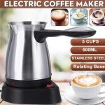 Turkish Coffee Kettle Greek Stainless Steel Electric Portable Stainless Steel 500ml Capacity