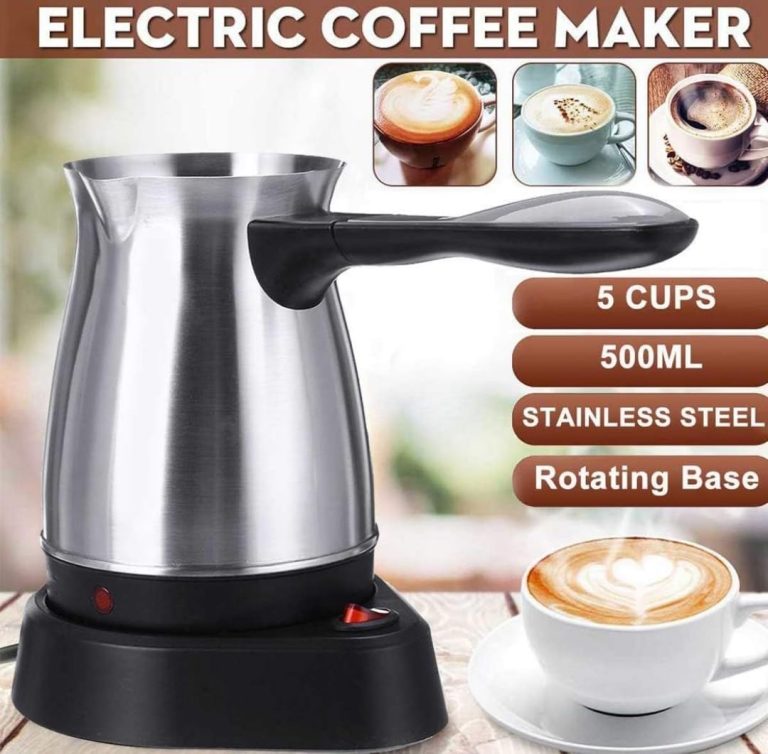 Turkish Coffee Kettle Greek Stainless Steel Electric Portable Stainless Steel 500ml Capacity