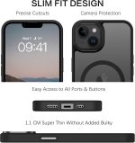 ⁦BENTOBEN Magnetic iPhone 13/14 Case, Translucent Matte, Slim, Shockproof, Black, Compatible with MagSafe, 6.1 inches, TPU, Protective Case⁩ - الصورة ⁦7⁩