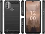 ⁦جراب متوافق مع Nokia C31 ، - غطاء حماية مصقول مقاوم للصدمات متين رفيع للغاية من ألياف الكربون المصقولة - جراب أصلي جديد فائق الجودة مقاوم للانزلاق من Graby Shop - أسود⁩ - الصورة ⁦3⁩