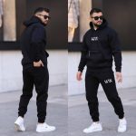 ⁦MIZA Men's Winter Sports Trung 2 Piece (Hoodie + Pants) Jugging - Fashion Style Comfortable Youth Men⁩ - الصورة ⁦3⁩