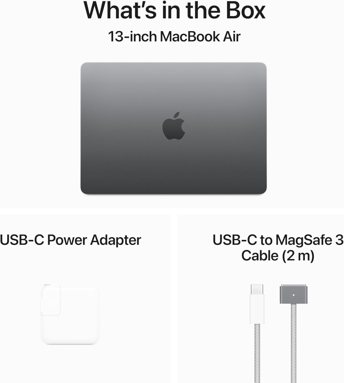 ⁦Apple 2024 MacBook Air 13-inch Laptop with M3 chip: 13.6-inch Liquid Retina Display, 8GB Unified Memory, 256GB SSD Storage, Backlit Keyboard, 1080p FaceTime HD Camera, Touch ID; Space Gray⁩ - الصورة ⁦7⁩