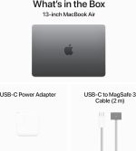 ⁦Apple 2024 MacBook Air 13-inch Laptop with M3 chip: 13.6-inch Liquid Retina Display, 8GB Unified Memory, 256GB SSD Storage, Backlit Keyboard, 1080p FaceTime HD Camera, Touch ID; Space Gray⁩ - الصورة ⁦7⁩