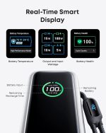 ⁦Anker Zolo Power Bank (25K, 165W, Built-In USB-C and Retractable Cable) High-Speed Portable Charger, 1 USB-C, 1 USB-A, Battery Pack for iPhone 16/15/15 Pro/15 Pro Max/15 Plus, MacBook (White)⁩ - الصورة ⁦6⁩