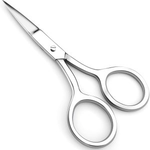Utopia Care Eyebrow Scissors, Professional Stainless Steel Small Shears for Men and Women Cuticle Nail Scissors, Nose Hair Scissors for Grooming Mustache, Beard, Eyelashes, Ear Hair Trimming, Silver