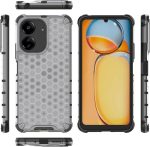 ⁦جراب متوافق مع شاومى Redmi 13C 4G ، - غطاء حماية مصقول مقاوم للصدمات مع حماية للكاميرا - غطاء واقي مضاد للخدش شديد التحمل و مقاوم للانزلاق - حواف سوداء خلفية شفافة خلية النحل⁩ - الصورة ⁦3⁩