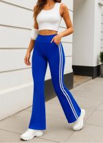 ⁦MEZA Women's Lycra High Waist Wide Slit Sweatpants with 2 Side Stripes - Casual & Sport - Gym Yoga Pants for Women & Girls⁩ - الصورة ⁦5⁩