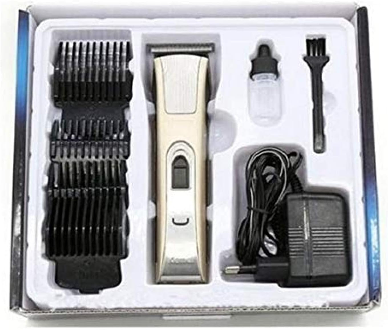 613UxBlvhL._AC_SL1500_.jpg ماكينة لقص الشعر والتشذيب KM - 5017 من كيمي للرجال