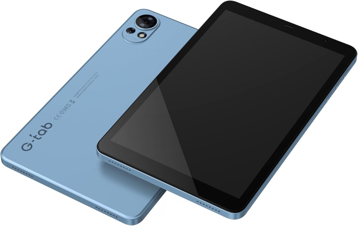 ⁦G-Tab T8S Tablet (WiFi) 5G (RAM :4+4GB, ROM :64GB) 8 inch IPS LCD 800x1280, 5000 mAh Battery, Android 14, Camera 2MP front + 5MP rear, Silicon Case,1 Year Warranty, Blue⁩ - الصورة ⁦3⁩