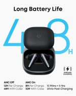 ⁦Soundcore Liberty 5 by Anker, Noise-Cancelling Wireless Earbuds, 2x Stronger Voice Reduction, Adaptive Noise Cancellation, Fast Charging, Dolby Audio, 6-Mic AI Clear Calls,18 Months Warranty, Black⁩ - الصورة ⁦6⁩