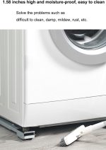 More In Washer Dryer Fridge Stand Movable Base - Washing Machine Refrigerator Base Stand Bracket Fridge Washing Machine Trolley Bracket Mount Convenient Movable Adjustable (Silver) - الصورة 5