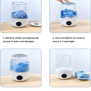 ⁦Kameety Underwear Washer Machine Portable, Mini Laundry Machine, Compact Cordless Electric Automatic Device For Underwear Socks Camping Travel Student Dorm⁩ - الصورة ⁦7⁩