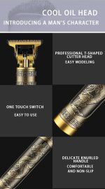 ⁦KM-T9 LED Display Shaver with USB Charging - Up to 120 Minutes Runtime - Professional Blades -4 Step Combs – 3 Speeds Up to 7000 RPM - Modern Design - Gold⁩ - الصورة ⁦5⁩