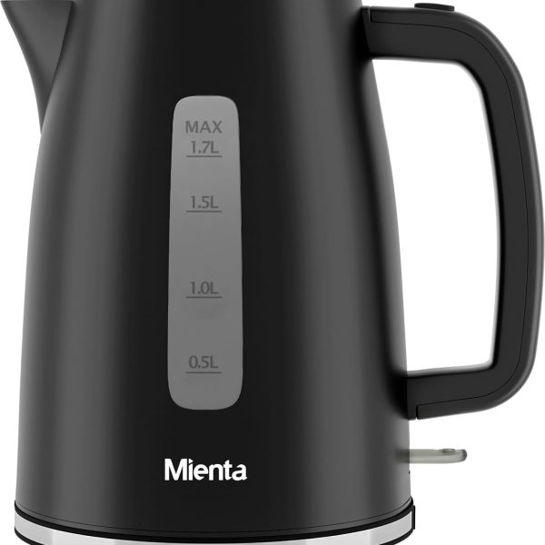 Mienta Electric Cordless Kettle, 1.7 Liters, 2200W, Black - EK201737A
