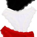 Set OF (3) Cotton Panties Dantel - Multicolor